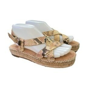 Madewell Women's Snakeskin Espadrille Sandals size 8